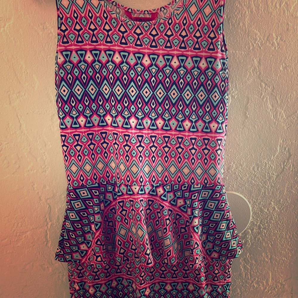 Retro print bodycon dress